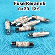 Ceramic Fuse 13A Bustmann 6x25 25mm 2.5cm AC Fuse 13A Power Supply Unit
