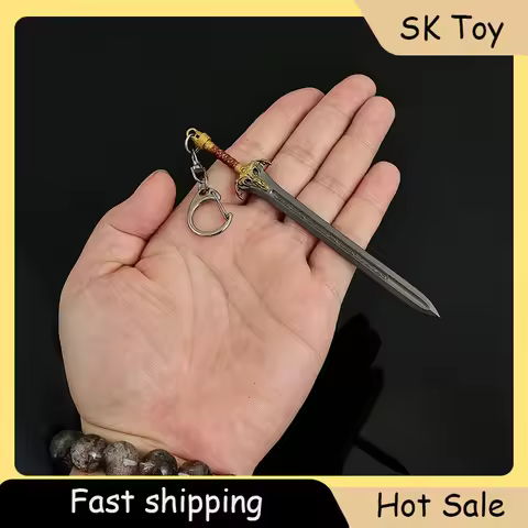 12cm/22cm Barbarian Conan King Sword Keychain Pendant Sheep's Head Sword All Metal Fashion Accessori