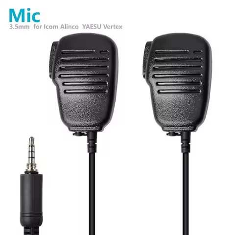 Mini 3.5mm Waterproof Screw Thread Speaker Mic PTT Handheld Microphone Speaker Mic for Icom Alinco Y