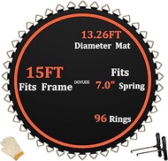 Trampoline Mat Replacement-13.26ft Diameter Mat with 96 Rings- Fits 15ft Trampoline Frame use 7.0" S