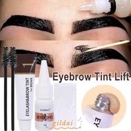 GILDAI Eyebrow Dye Tint Kit, 2 in 1 Semi Permanent Eyebrow Cosmetics, Fast Dye Waterproof Brow Enhan