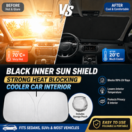 Blok 99% UV & Kekal Sejuk! car window sun shade Free storage bag included Foldable Car Windshield Su
