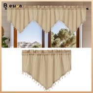 Blesiya Valance Curtain Tier Curtain Rod Pocket with Tassel Triangle Short Valance Drape Small Short Curtain for Kitchen