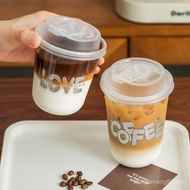 PP90 Caliber U-Shaped Milk Tea Cup Disposable Fat Cup Transparent Frosted Coffee Packing Cup Optiona