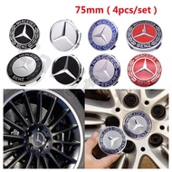 4pcs Mercedes-Benz Wheel Center Rim Caps Car Tire Hub Cap Replacement 75MM For C180 C200 E260 E300 S350 ML350 GL450