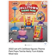 2022 Jollibee Jollytown Theme Park complete set of 5 toys figure sealed Popo Twirlie Yum Hetty new