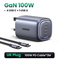 UGREEN 100W GaN 5-Port Fast Charger 4C1A 4 Type C 1 USB A Charger for MacBook Pro/MacBook Air M3 M2 