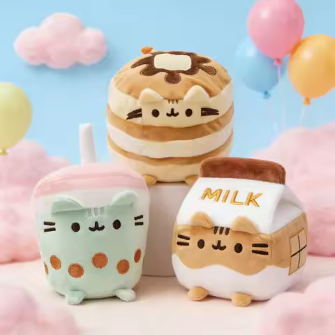 2026 New Plush Cat Dolls – Burger Cat, Sandwich Cat, Milk Tea Cat, Milk Cat – Cute Cat Birthday & Ho
