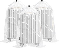 Klmnop 62 x 31 Inch Extra Large Clear Drawstring Plastic Bags, 3 Pack 4 Mil Dustproof Luggage Storag
