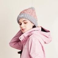 FILA 女款 街頭潮流 造型保暖毛帽 毛球麻花毛帽 -粉/灰 (HTX-5209-PK)