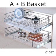 【MDS】Top + Bottom 2 Layer Multi Function Pull Out Basket Kitchen Cabinet Kitchen Basket 600 MM / 800 MM / 900 MM