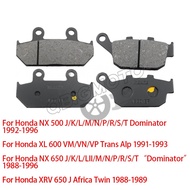 Motorcycle Front Rear Brake Pad For Honda NX500 NX650 J/K/L/M/N/P/R/S/T Dominator XL600 VM/VN/VP Tra