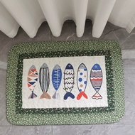 Cotton doormat, quilt style kitchen rug