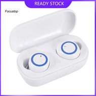 FOCUS Bluetooth 50Wireless Stereo HiFi Earphones Sports Earbuds with Charge Box