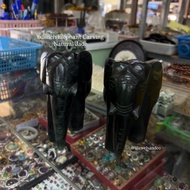 แกะสลัก ช้างหยกเจไดต์ (คู่) ขนาด 6.5นิ้ว ความสูง 5.5นิ้ว