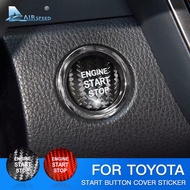 AIRSPEED Carbon Fiber Car Engine Start Button Sticker Interior for Toyota 86 Corolla Avalon Crown Vi