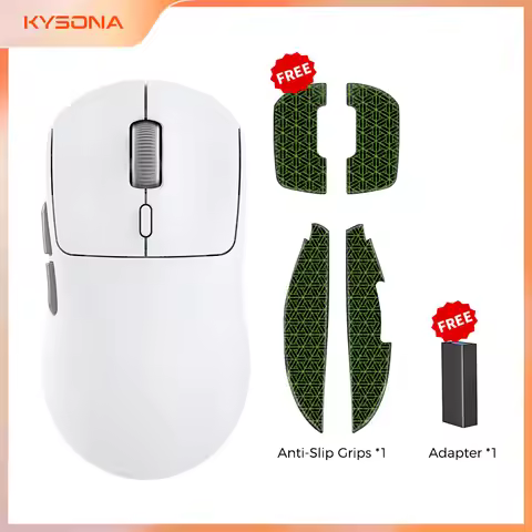 Kysona M600 V2 White PAW3395 Wireless Gaming Esports Mouse 55g 26000DPI 6 Buttons Optical PAM3395 Co