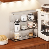Acrylic Mug & Cup Organizer for Desktop, Tea/Coffee/Mug Display Rack for Dining Side Cabinet