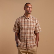 M.Gee Kemeja Casual Lengan Pendek Pria Mgee Original ALTO C123 Brown