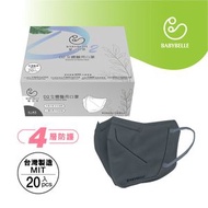 愛貝恩 - Babybelle D2級別醫用四層成人立體口罩 (20入) - V Beauty 系列: 午夜藍