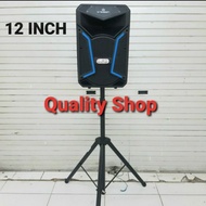 Speaker Portable Wireless Crimson Cr 1258 12inci Plus stand