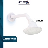 TECHPLAS Shower Head & Shower Arm Set 4 Inch Wall Mounted PVC Bathroom Toilet Rain Shower Head Kepal