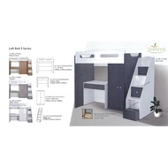 [Pre-order] Kids Bedframe/ Loft Bed set/ Bunk Bed, Double Decker, Mother Bed, Drawer Platform, Writing table, Staircase