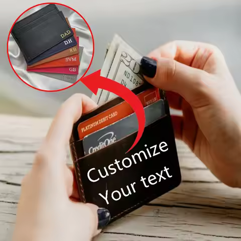 Custom Leather Card Holder Creative high-end Leather ID Card Holder ultra-thin Card Holder Portable 