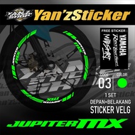 Yamaha JUPITER MX 135 Old New Racing Rim Cutting Stickers List of Custom Variations Set Front and Re