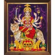 Durga Tiger Digital Photo with Lamination and Frame (L513A)