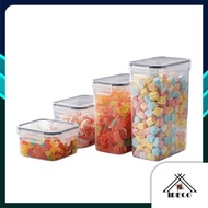 iDECO™ 4pcs per set Bekas Makanan Kedap Udara 0.52L–2L | Airtight Storage Container BPA Free