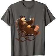 Children's Clothes Masha and the Bear Five o'clock Children's T-Shirt Baby Clothes Tops Boys Girls W