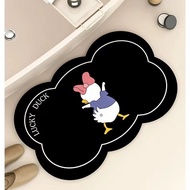 40x60/45x70/50x80/60X90cm Cartoon Wink Mickey Lucky Duck Entrance Doormat Household Soft Mat Bedroom Anti Slip Carpet Absorbent Diatom Mud Mat Wear-resistant Kitchen Floor Mat