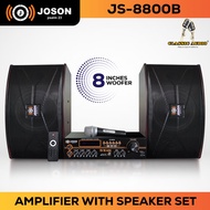 Joson JS-8800B Professional Audio Speaker Amplifier Set with 2pcs 8 inches Speaker (Original)