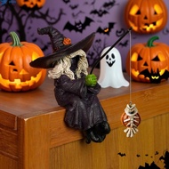 Witch Fishing Resin Statue Resin Craft Spooky Tabletop Decor for Kitchen & Dining Table Decor