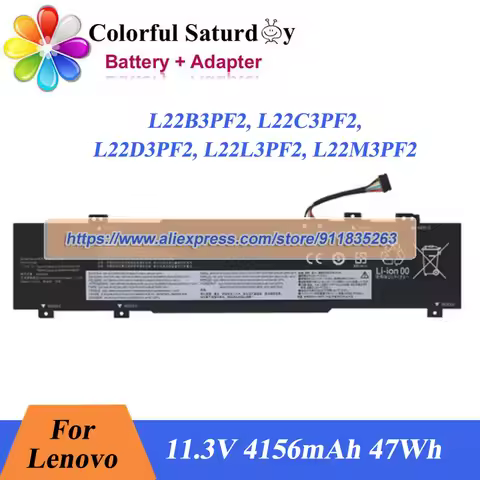 Battery L22B3PF2 L22C3PF2 L22D3PF2 L22L3PF2 L22M3PF2 for Lenovo IdeaPad Slim 3 14ABR8 AMN8/IAN8 15AB