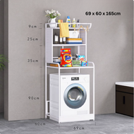 Washing machine rack with pegboard side storage / service yard shelf