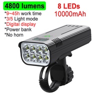 NEWBOLER 4800 Lumens Bike Light USB Rechargeable 10000mAh Waterproof Cycling Headlight 8T6 LED Super