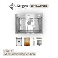 Kregen NU575 SUS304 Multifunction  Workstation Kitchen Sink Sinki Dapur 304不锈钢 4in1 多功能水槽 洗碗盆