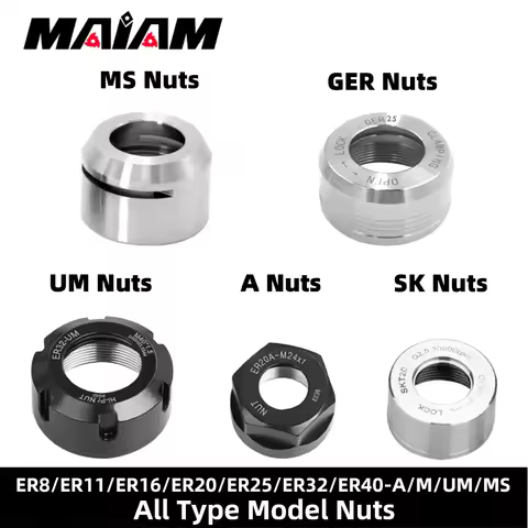ER8 ER11 ER16 ER20 ER25 ER32 ER40 Nut A M UM SK10 SK16 CNC ER Engraving machine MS Nuts Chuck tool h