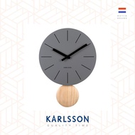 荷蘭Karlsson Wall clock L41cm Arlo 搖擺灰色金屬設計師掛鐘