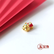 JS Jewellery 999 Gold Baby Pixiu  Bead Charm999足金精品烤漆BB貔貅通孔手绳