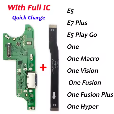 For Moto One Fusion E5 Play GO E7 Plus E5 One Hyper Vision USB Charging Port Mic Microphone Connecto
