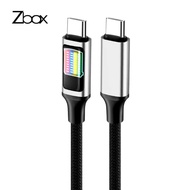 ZBOX BRAIDED RGB X6 TYPE-C TO TYPE-C DATA CABLE - C TO C DATA CABLE - FAST CHARGING DATA CABLE