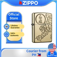 Zippo 540D Design Engraved Dragon Oxidized Brass Plating Brass Windproof Pocket Lighter ZBT-3-25a