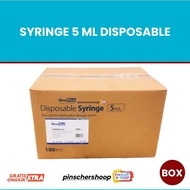 Syringe 5 Ml Disposable Syringe 5 Cc Contains 100 Pcs / Box