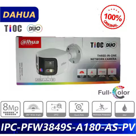 Dahua International Version IPC-PFW3849S-A180-AS-PV 2x4MP TiOC Duo Splicing Fixed-focal Bullet WizSe