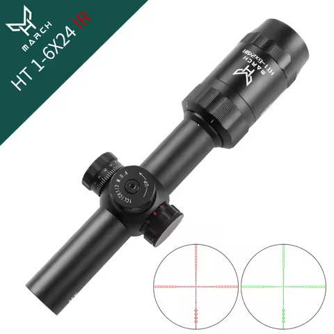 MARCH HT 1-6X24IR HK Optic Riflescope With Light Compact Rifle Scope For Hunting PCP Airsoft Airgun 
