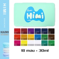 Màu Gouache HiMi dạng thạch bộ 18/24 màu