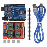 Combo Arduino Uno R3 Stickers + Shield Uno R3 + 4 Modules A4988 V1